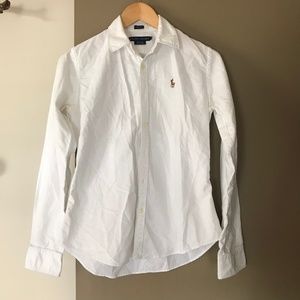 Heavy Cotton White Ralph Lauren Button-Down Slim